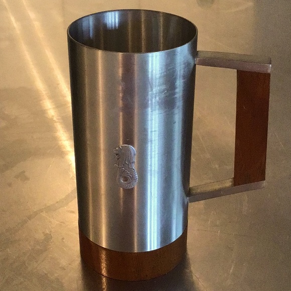 Selwin Pewter mug, 6” tall, wood inlaid handle. - Picture 9 of 9